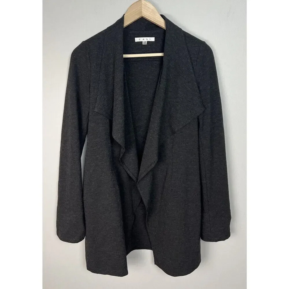 Cabi #956 Take Charge Cardigan Sweater Long Sleeve Gray Size XS NO BELT Women’s